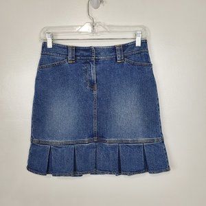 LOFT Medium Wash Ruffle Hem Denim Jean Skirt Size 2P